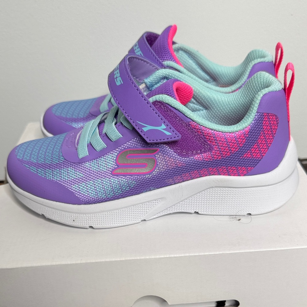 Skechers Kids' Vibrant Purple and Aqua Sneakers